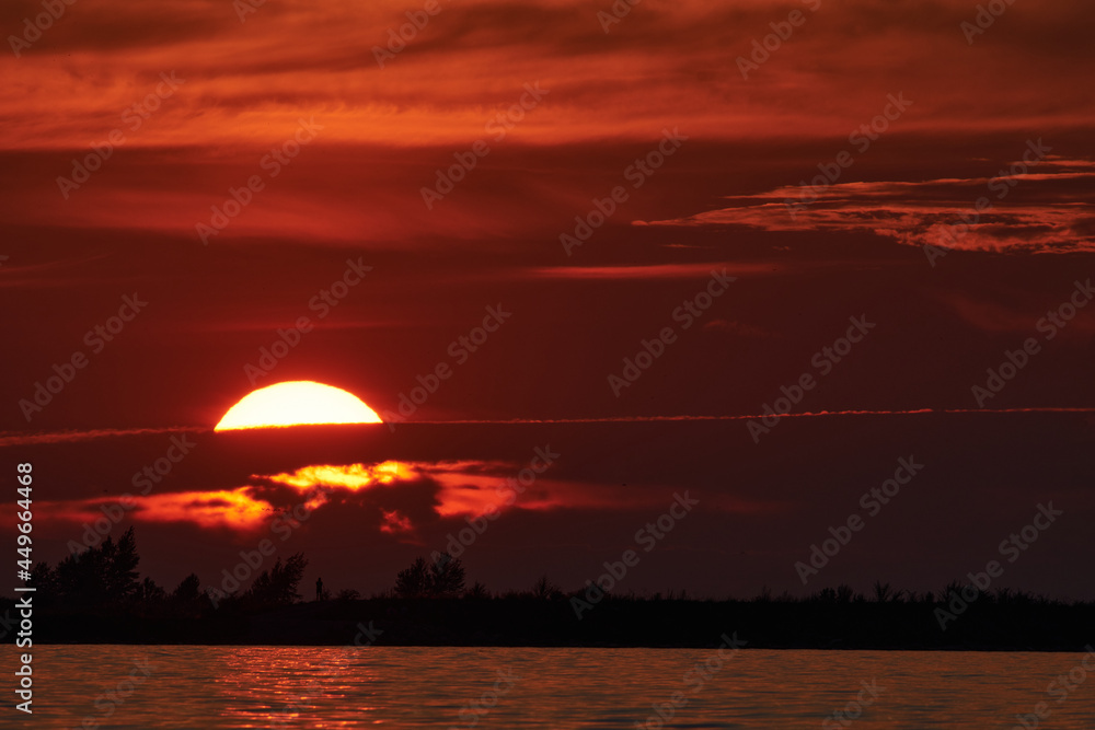 Atmospheric sunset on Lake Constance