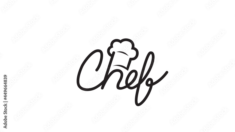 creative chef typography hat text logo vector symbol sign creative chef typography hat text logo vector symbol sign