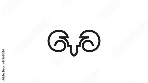 creative abstract ram horn head bighorn sheep logo vector symbol
