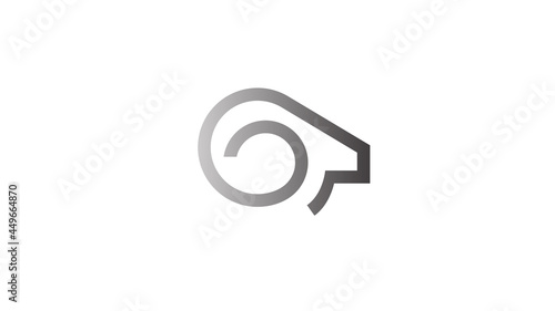 creative abstract ram horn bighorn sheep head logo vector symbol
