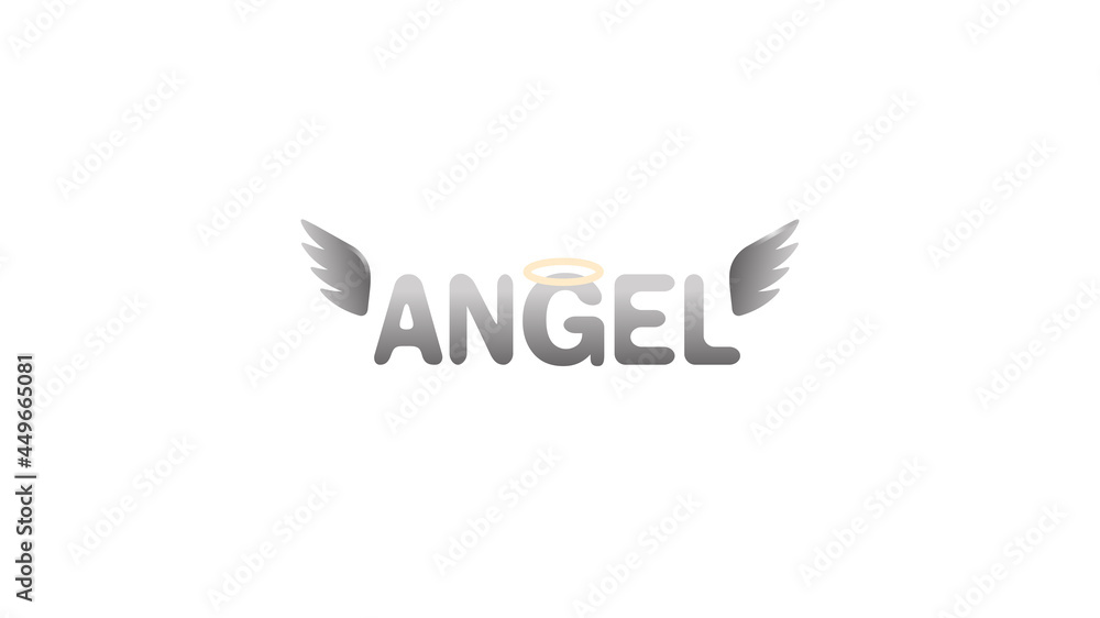creative holly angel wings text logo vector design symbol