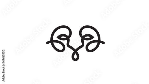 abstract ram horn head bighorn sheep logo vector symbol