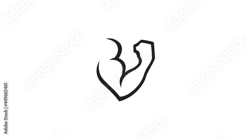 Billede på lærred creative abstract human bicep logo vector symbol