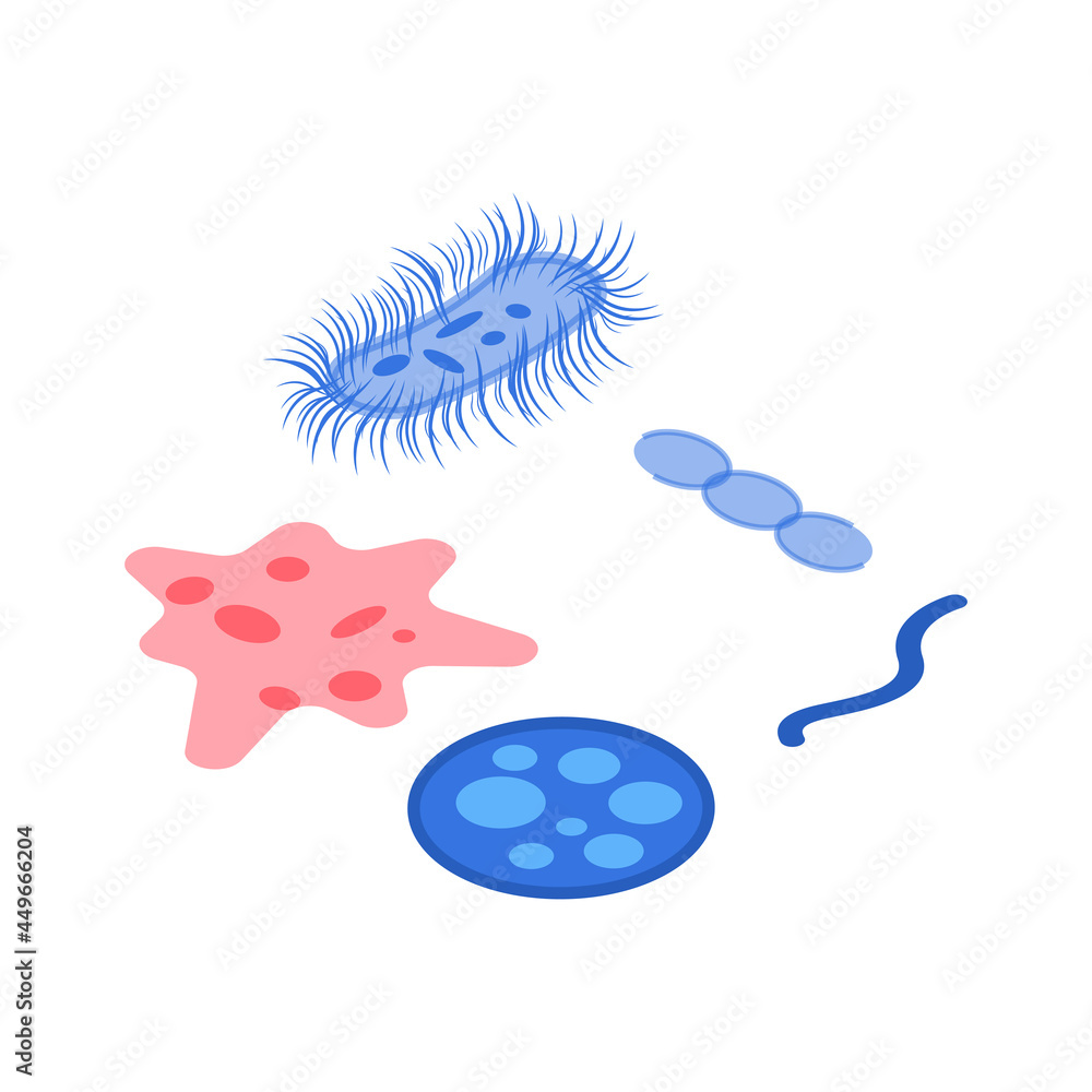 Isometric Microorganism Illustration