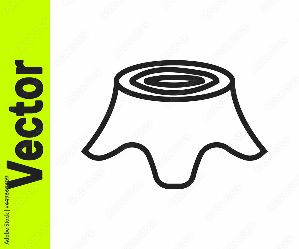 Black line Tree stump icon isolated on white background. Vector Black line Tree stump icon isolated on white background. Vector