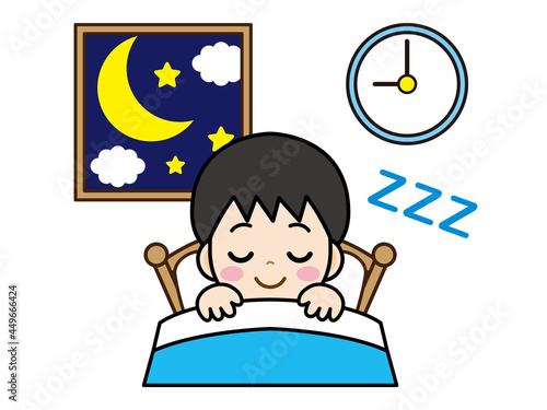 眠る男の子のイラスト素材＿ベクター2