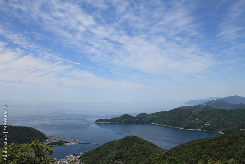 愛媛県伊方町　権現山展望台から見た三机湾の風景
