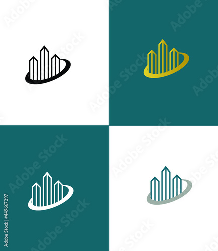 Real Estate Business Logo Template, Building, Property Development, and Construction Logo