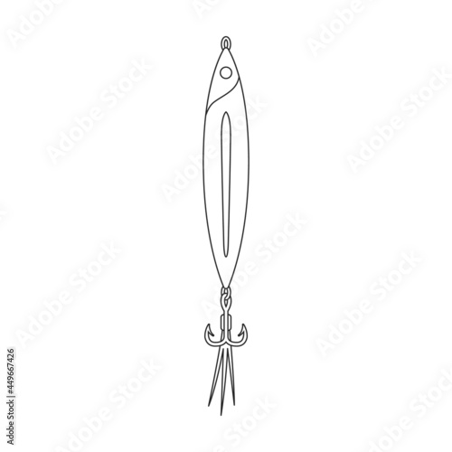 Tackle bait vector icon.Outline vector icon isolated on white background tackle bait.