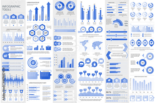 Bundle infographic elements data visualization vector design template. Can be used for steps, business processes, workflow, diagram, flowchart concept, timeline, marketing icons, info graphics.