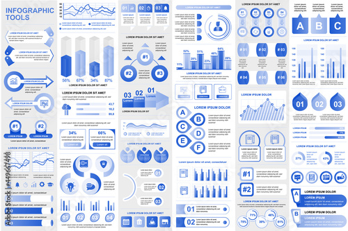 Bundle infographic elements data visualization vector design template. Can be used for steps, business processes, workflow, diagram, flowchart concept, timeline, marketing icons, info graphics.