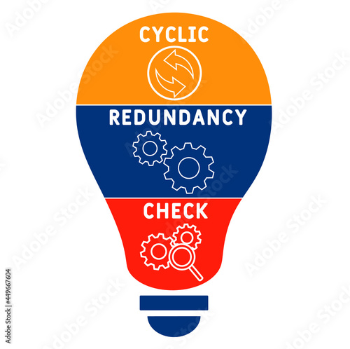 CRC - Cyclic Redundancy Check acronym. business concept background.  vector illustration concept with keywords and icons. lettering illustration with icons for web banner, flyer, landing 