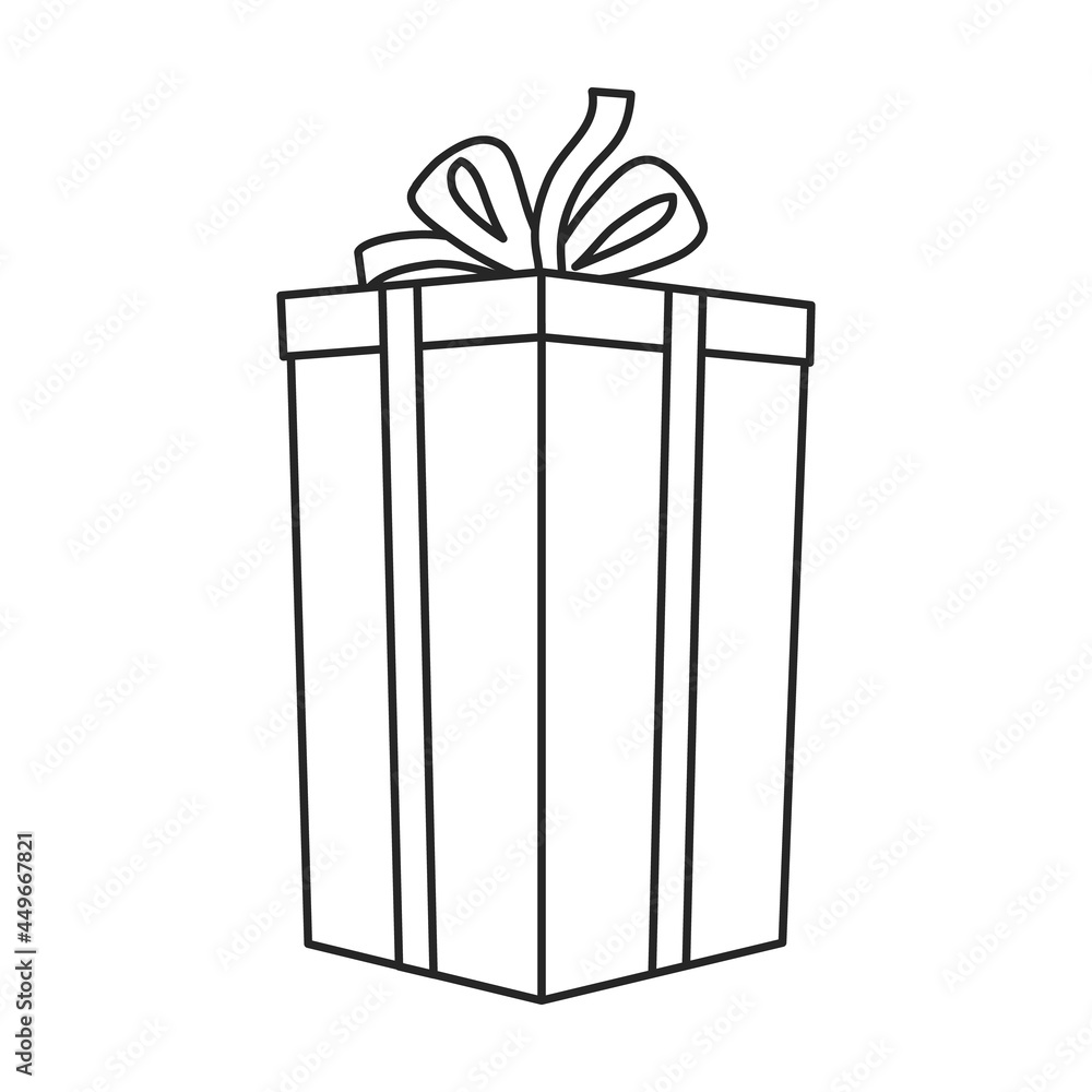 Christmas of gift box vector icon.Outline vector icon isolated on white background christmas of gift box. Christmas of gift box vector icon.Outline vector icon isolated on white background christmas of gift box.
