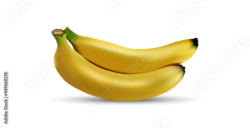 two banana on white