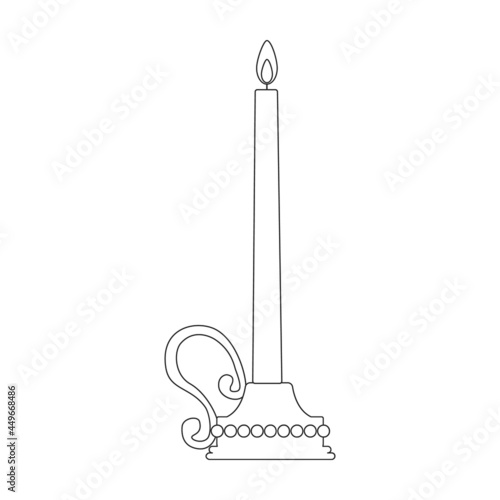 Candlestick vector icon.Outline vector icon isolated on white background candlestick.