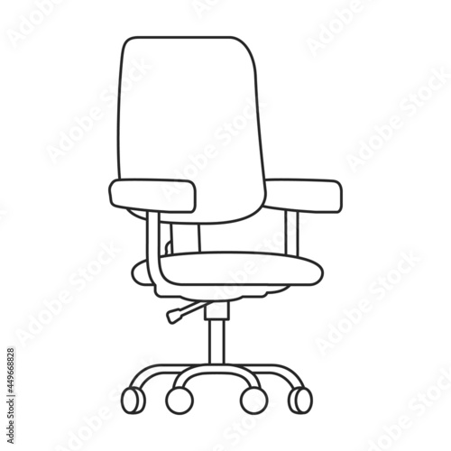 Office chair vector icon.Outline vector icon isolated on white background office chair .