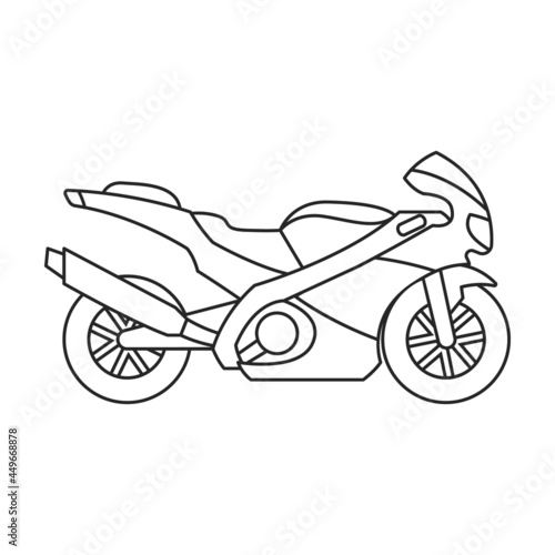 Motorcycle vector icon.Outline vector icon isolated on white background motorcycle.