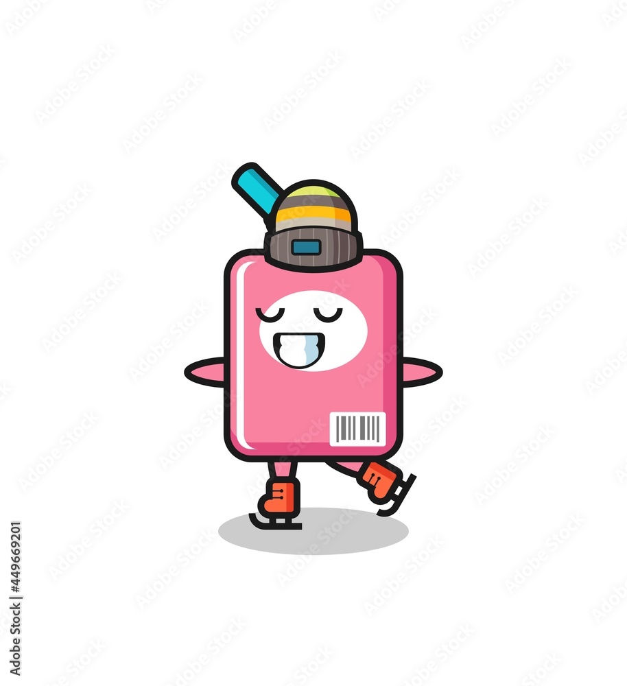 milk box cartoon as an ice skating player doing perform milk box cartoon as an ice skating player doing perform