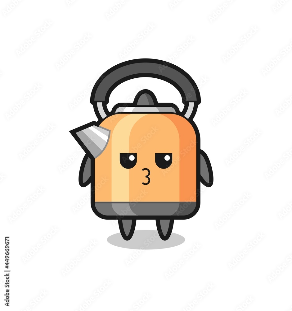 the bored expression of cute kettle characters the bored expression of cute kettle characters