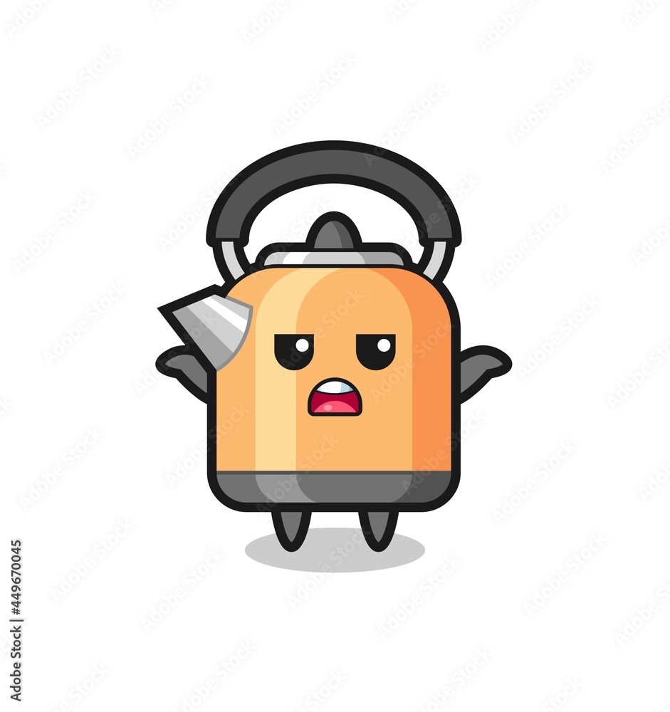 kettle mascot character saying I do not know kettle mascot character saying I do not know