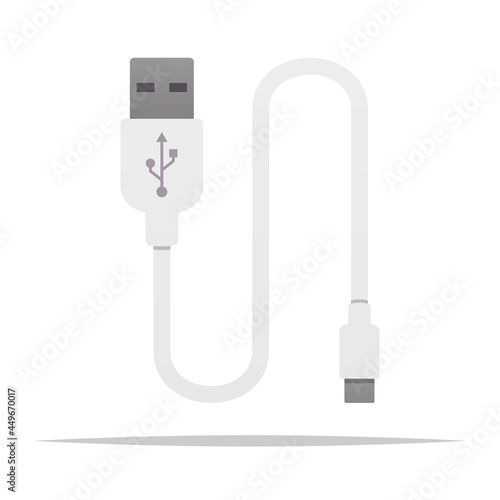 USB cable cord vector isolated illustration