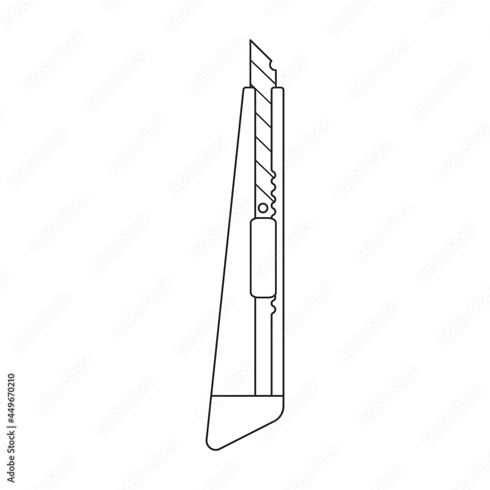 Stationery knife vector icon.Outline vector icon isolated on white background stationery knife. Stationery knife vector icon.Outline vector icon isolated on white background stationery knife.