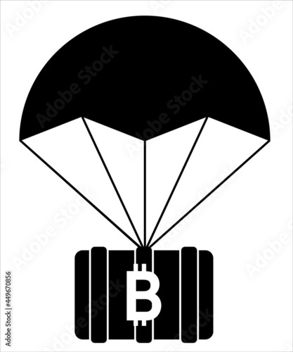 black icon digital asset airdrop of cryptocurrency