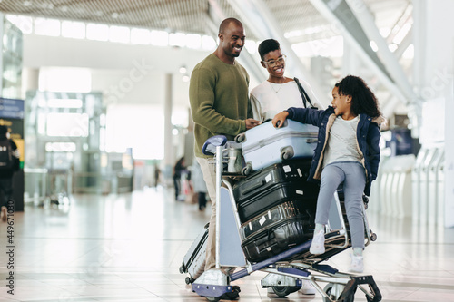 Happy family going on a vacation