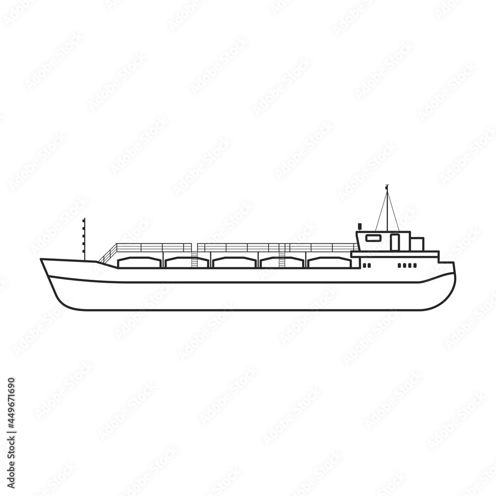 Barge vector icon.Outline vector icon isolated on white background barge.