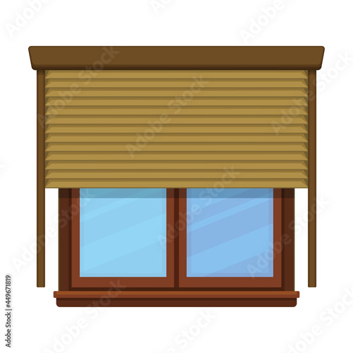 Window blind vector cartoon icon. Vector illustration jalousie house on white background. Isolated cartoon illustration icon of window blind .
