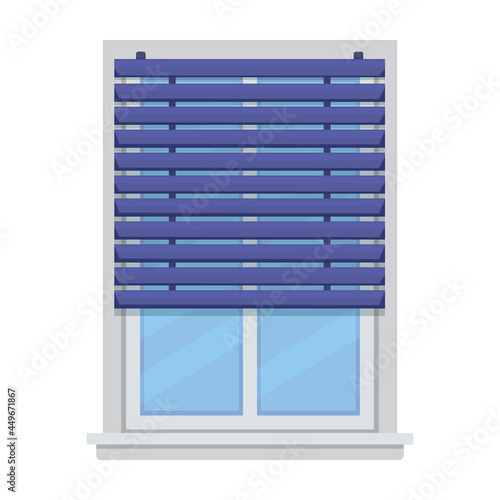 Window blind vector cartoon icon. Vector illustration jalousie house on white background. Isolated cartoon illustration icon of window blind .