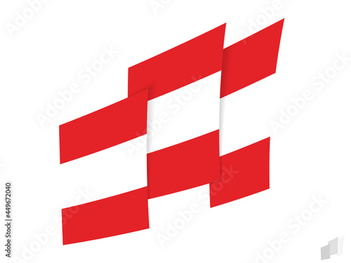 Austria flag in an abstract ripped design. Modern design of the Austria flag.