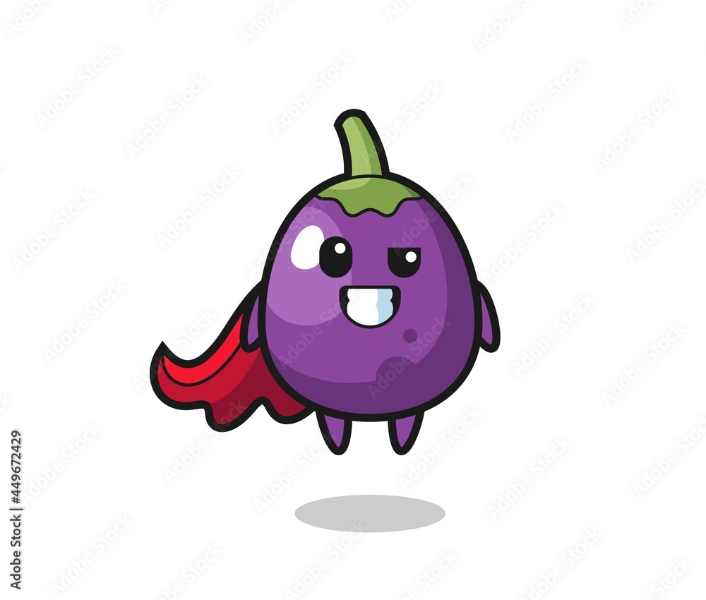 the cute eggplant character as a flying superhero the cute eggplant character as a flying superhero
