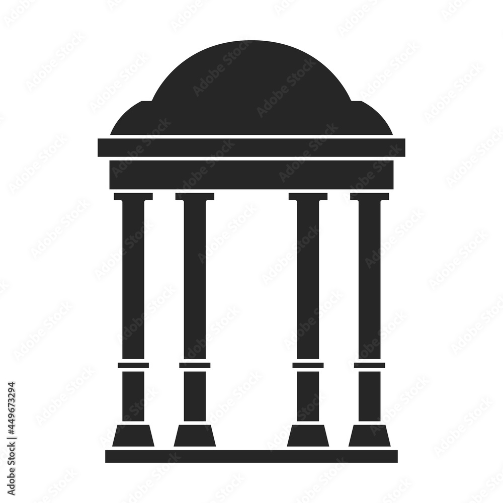 Wooden gazebo of pergola vector icon.Black vector icon isolated on ...