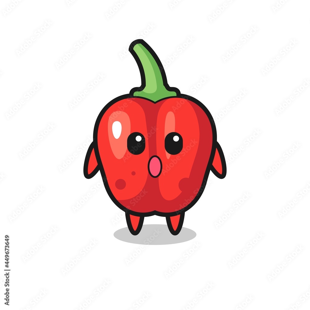 the amazed expression of the red bell pepper cartoon the amazed expression of the red bell pepper cartoon