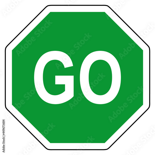 GO und Stop Schild
