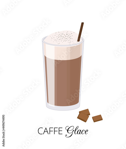 Caffe glace with chocolate.