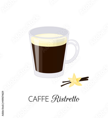 Caffe ristretto with vanilla flower.