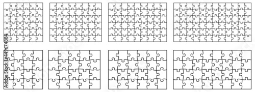 Simple jigsaw puzzle template with different width height ratio and pieces size