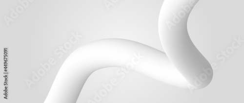 Modern background vector. White banner backdrop with abstract 3d fluid shape.