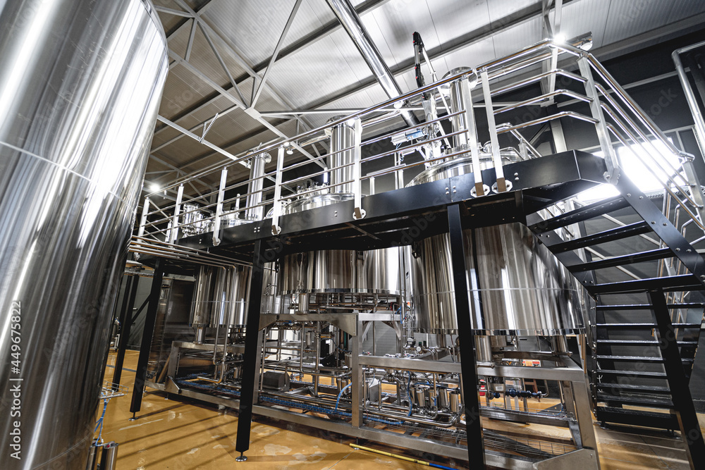 Craft beer brewing equipment in privat brewery