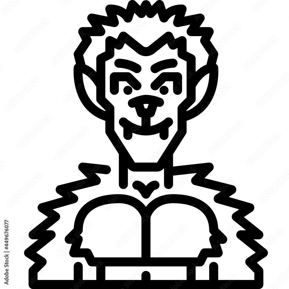 Obraz premium werewolf line icon
