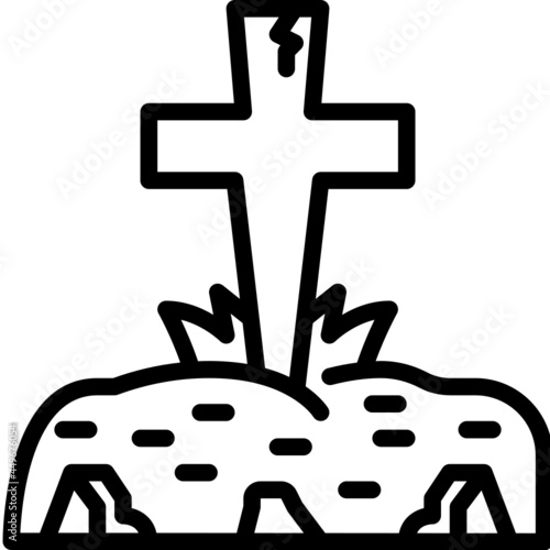 tomb line icon
