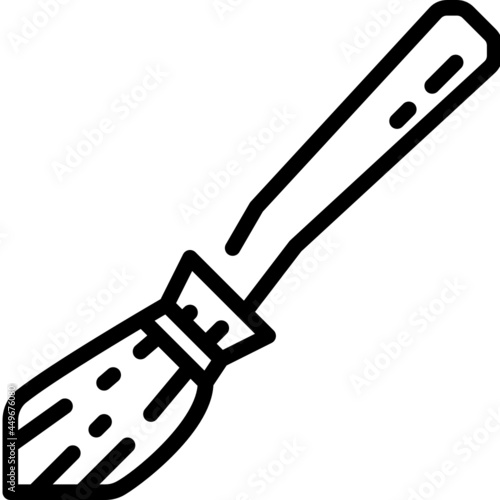 witch broom line icon