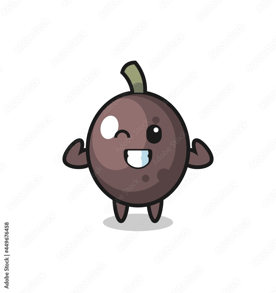 the muscular black olive character is posing showing his muscles the muscular black olive character is posing showing his muscles