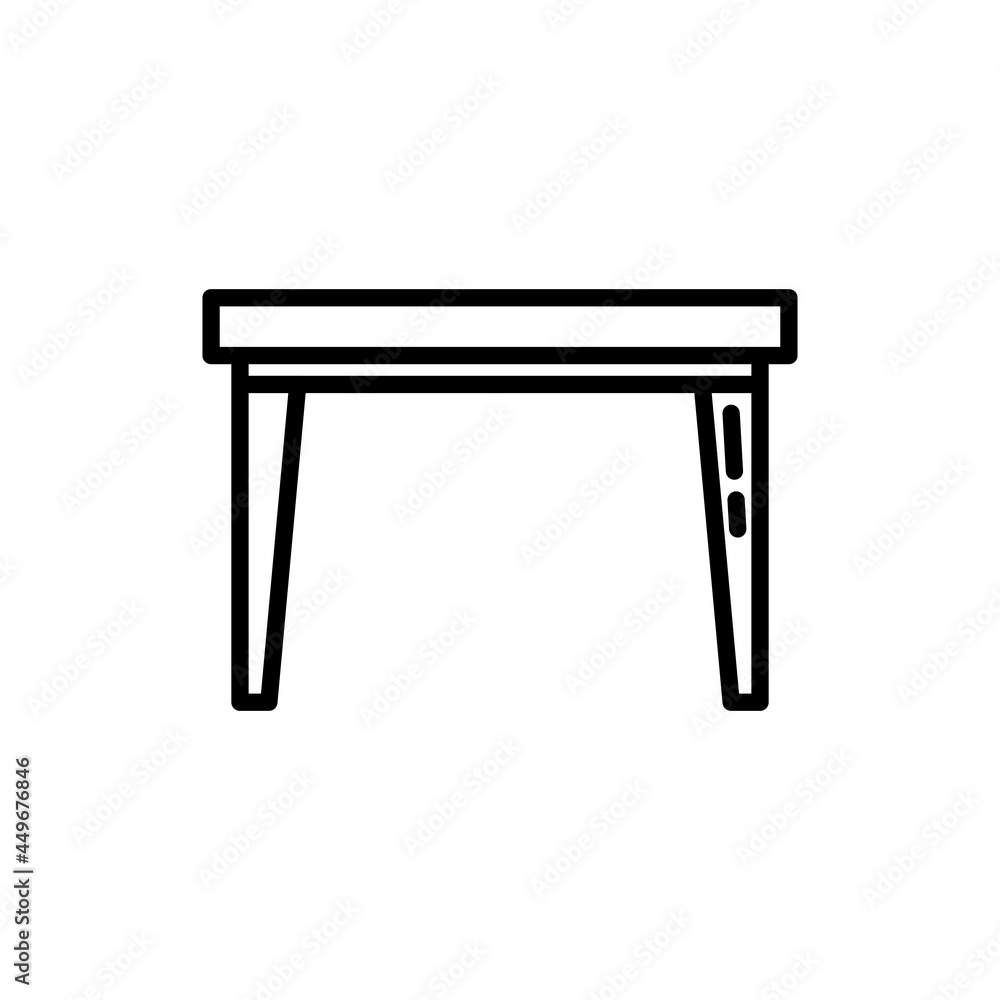Table thin line icon. Modern vector illustration of furniture, element of interior. Table thin line icon. Modern vector illustration of furniture, element of interior.