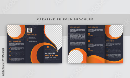 Trifold brochure template, Trifold brochure, Trifold brochure letter, Corporate modern trifold brochure layout design, Creative brochure