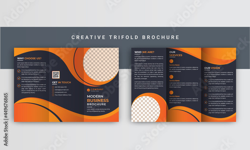 Trifold brochure template, Trifold brochure, Trifold brochure letter, Corporate modern trifold brochure layout design, Creative brochure