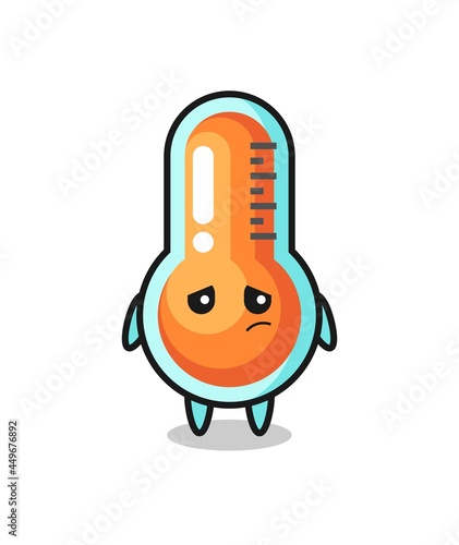 the lazy gesture of thermometer cartoon character