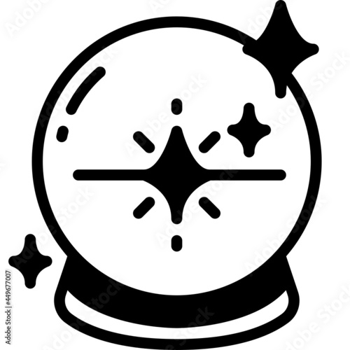 crystal ball solid line icon